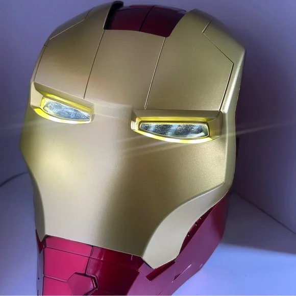 Marvel Ironman Helmet LED Light Up Eyes Foam Liner Push Button Opening Front - Picture 2 of 16